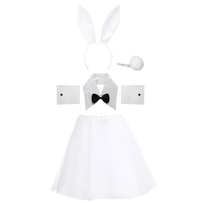 Complete Bunny Theme Costume Set featuring tutu dress and headband for adult resort events