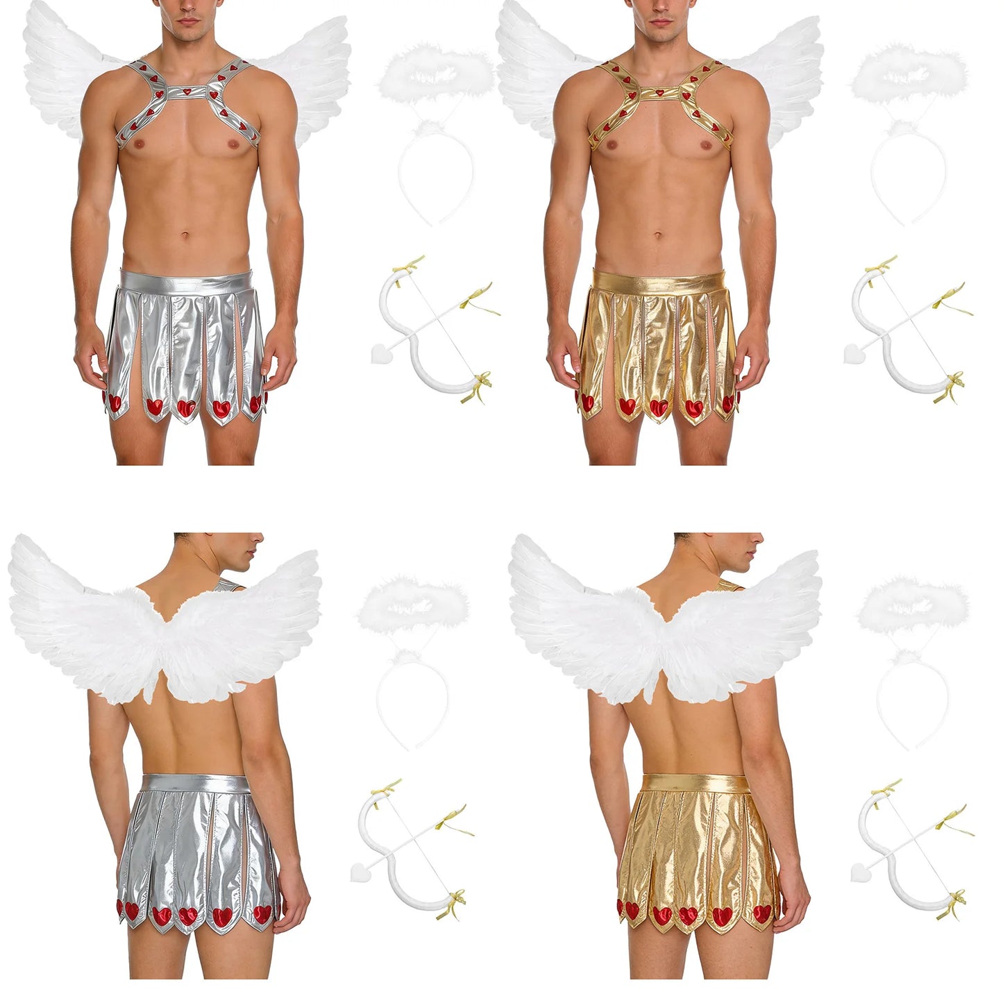 Men's Cupid Costume Set | Metallic Halloween, Carnival & Resort Theme Party Outfit