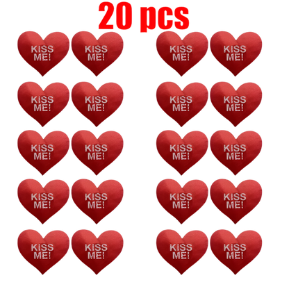 20pcs Red Women Heart Kiss Me Shape Self-Adhesive Nipple Cover Breast Pasties