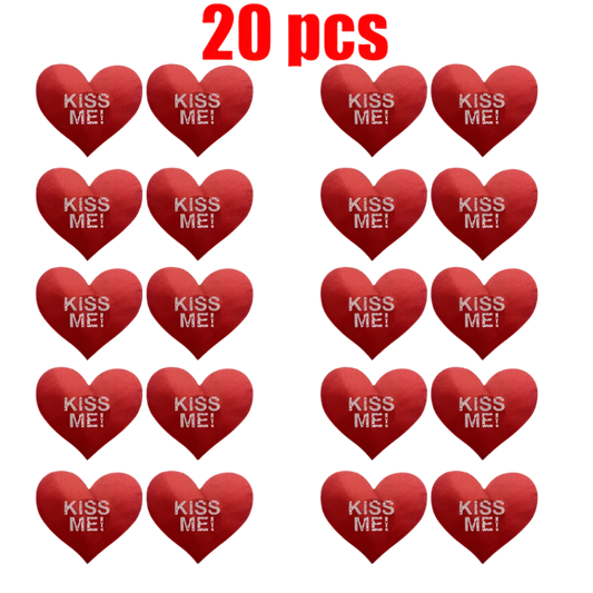 20pcs Red Women Heart Kiss Me Shape Self-Adhesive Nipple Cover Breast Pasties