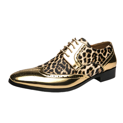 Leopard Print Mens Formal Dress Shoes for Resort Wear