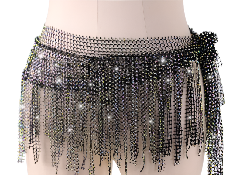 Handmade Diamond Hip Scarf | Elegant & Sparkling Dance Accessory