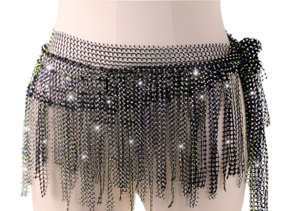 Handmade Diamond Hip Scarf | Elegant & Sparkling Dance Accessory