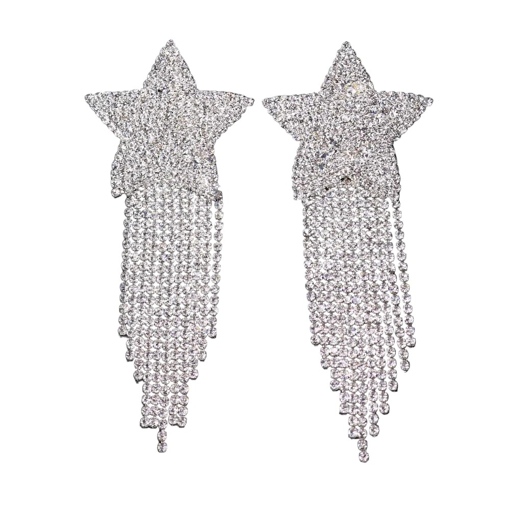 XSBODY 2 PCS Rhinestone Heart Tassel Nipple Stickers Breast Petals Women Sexy Body Chain Cover Nipple Pasties Sticker Jewelry