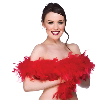 Plush turkey feather boa wrap for resort theme nights and vintage parties

