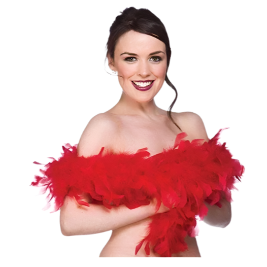 Plush turkey feather boa wrap for resort theme nights and vintage parties

