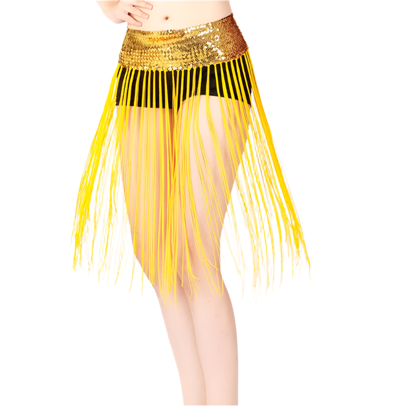  glitter sequin belly dance hip scarf with carnival design for resort performance wear