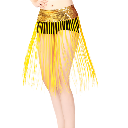 glitter sequin belly dance hip scarf with carnival design for resort performance wear