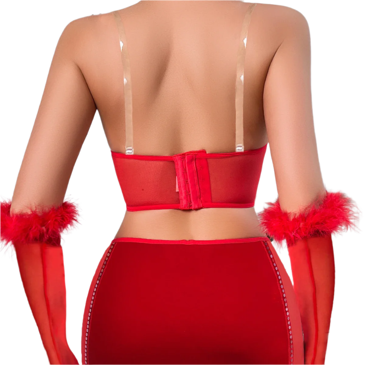 Luxury Lingerie Sexy Red Strapless Love Vest Wrap Hip Dress