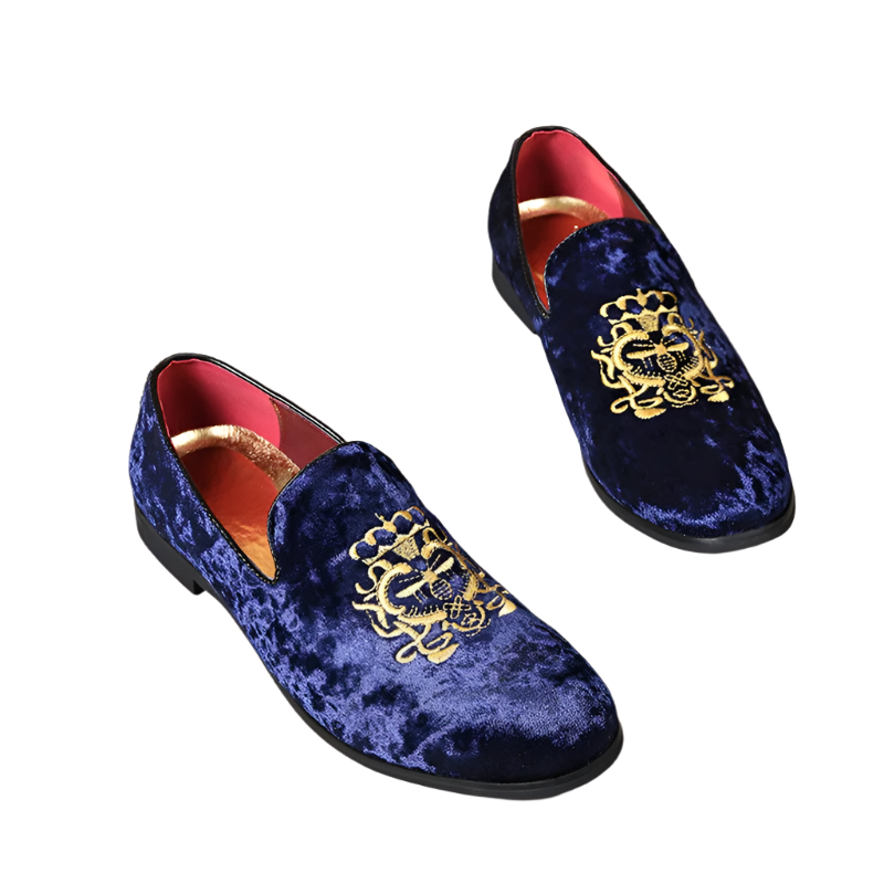 Designer suede leather Oxford shoes with embroidery detail in extended sizes for resort formal wear

