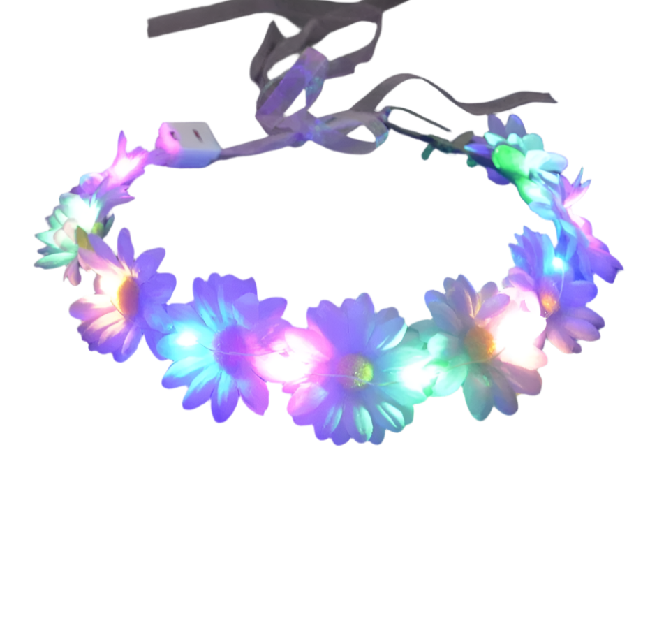 Glow Garland Light Up Headband | Wreath for Vibrant Glow Parties