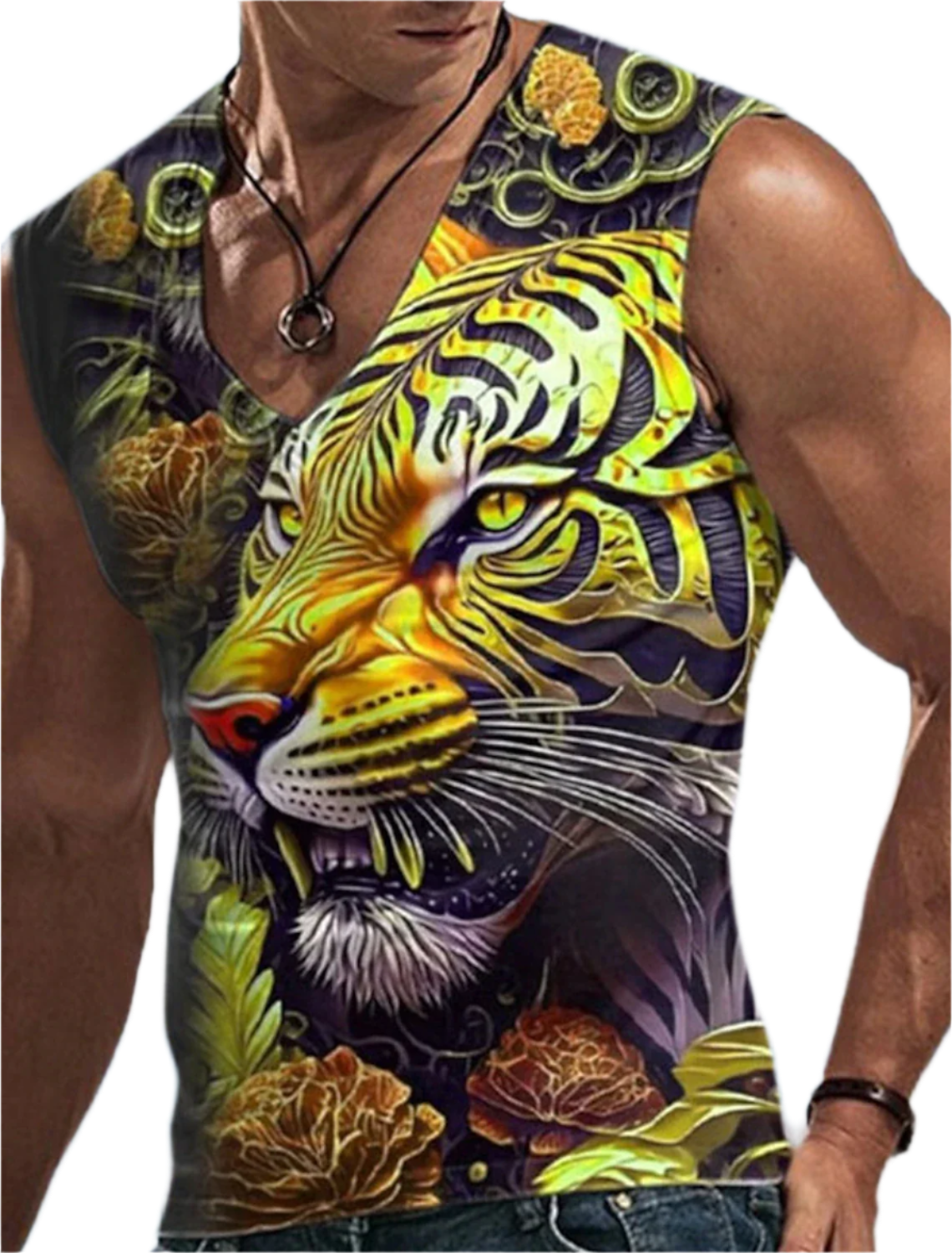 Men's Sleeveless T-Shirt 3D Animal Print