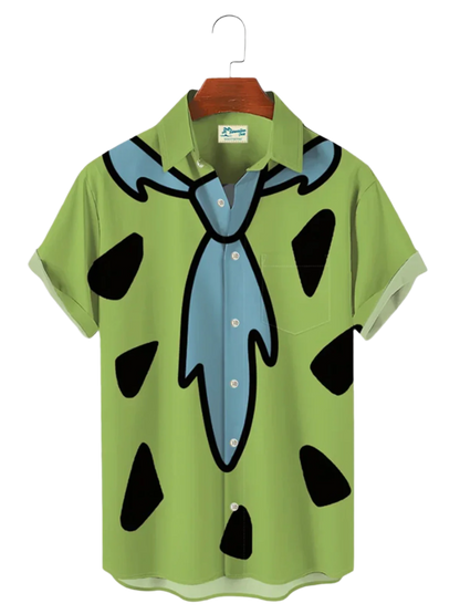 Hawaiian Spotted Print Lapel Shirt