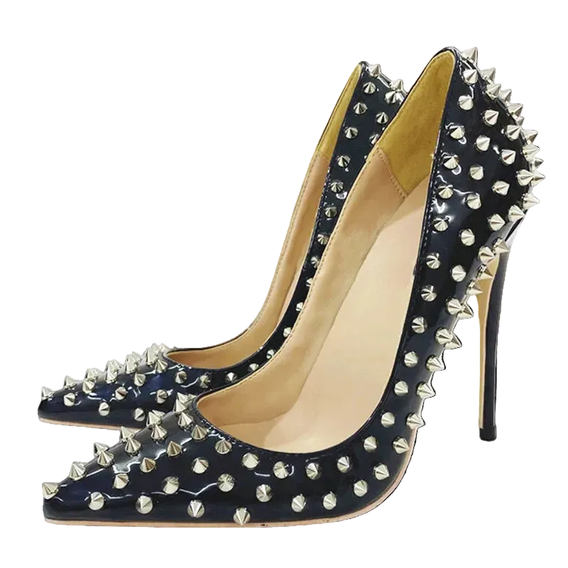 Women’s Spiked Stiletto Pumps | Studded Pointed Toe High Heels
