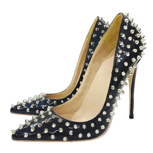 Women’s Spiked Stiletto Pumps | Studded Pointed Toe High Heels