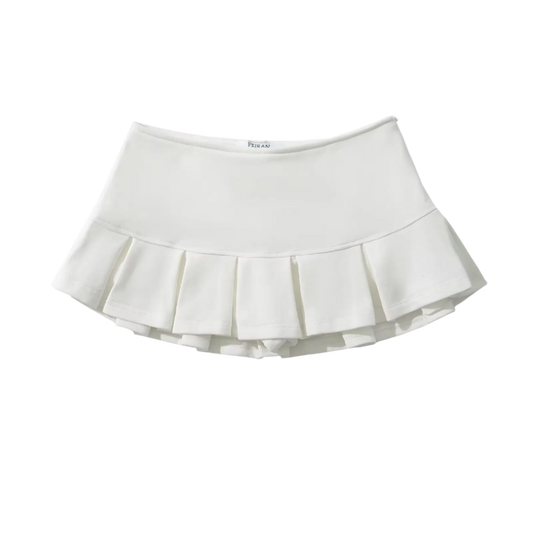 Vintage-inspired pleated mini skirt in classic design - perfect for resort theme nights and summer occasions