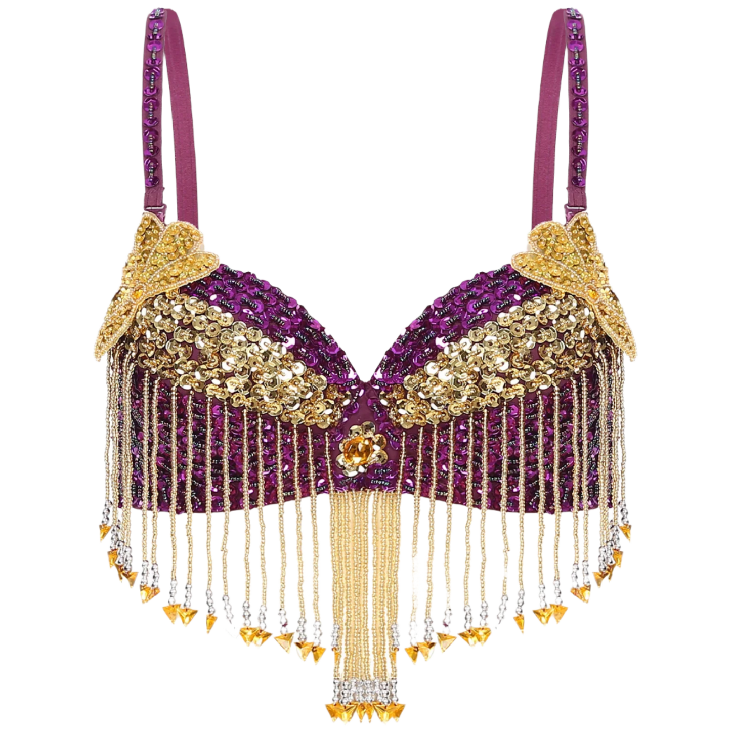 Rave Belly Dance Costume Beaded Glitter Crop Top