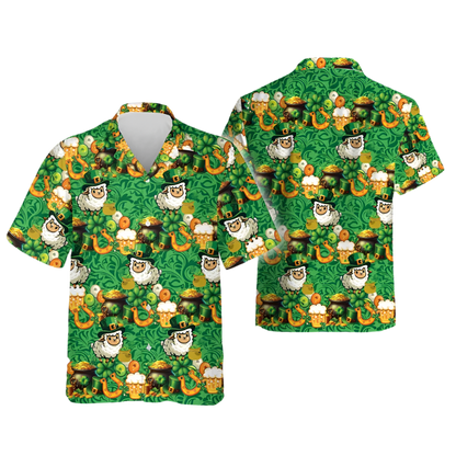 Shamrock Element St. Patrick's Day Pattern Men's Shirts