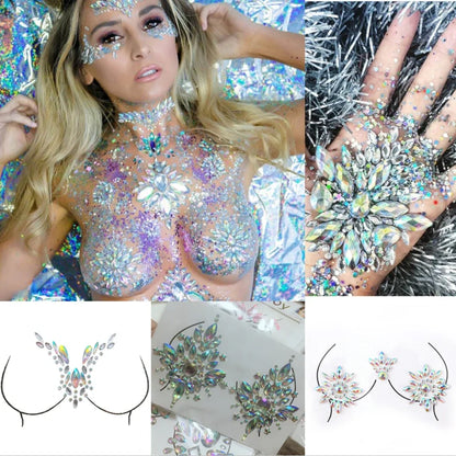 Rhinestone Face & Body Jewels – Crystal Stickers & 3D Tattoos