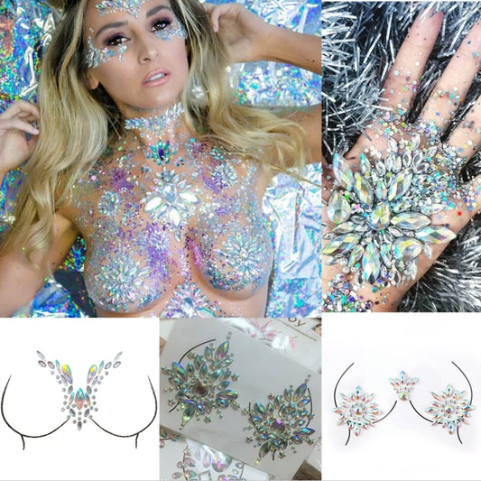Rhinestone Face & Body Jewels – Crystal Stickers & 3D Tattoos
