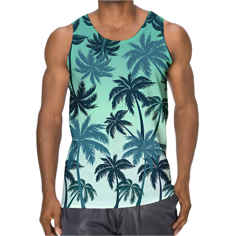 3D Palm Leaves Tank Top