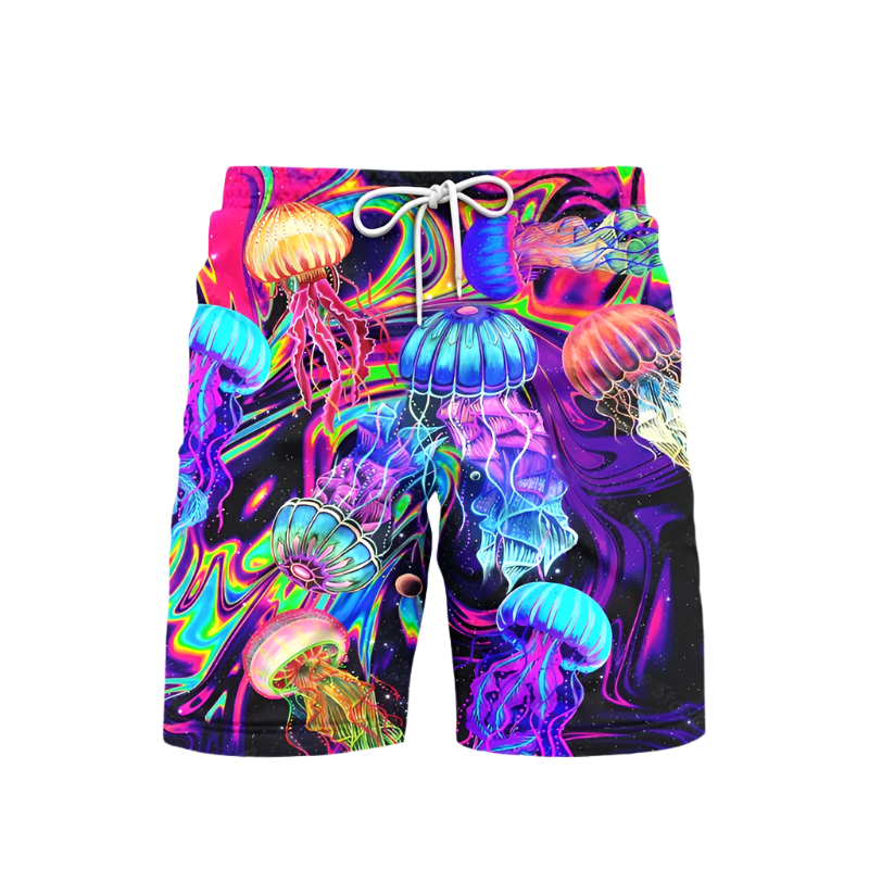 Print Beach Shorts featuring sophisticated marine life design, perfect for luxury adult resort theme nights