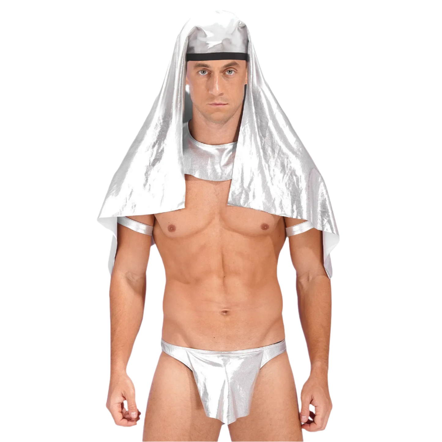 Men's Sexy Prince Cosplay Outfit | Metallic Headpiece & G-string Thong