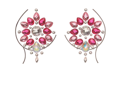 Decorative earrings with pink gemstones 