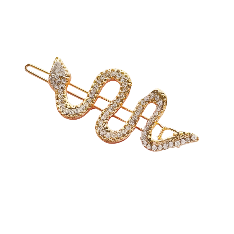 Luxurious snake-shaped metal hairpin with sparkling rhinestone details, designed for seductive evening styling Great! I've noticed this snake rhinestone hairpin complements your existing snake-themed collection, particularly your snake arm cuff and snake pattern sandals. Let me suggest some SEO optimization strategies to maximize its visibility:

