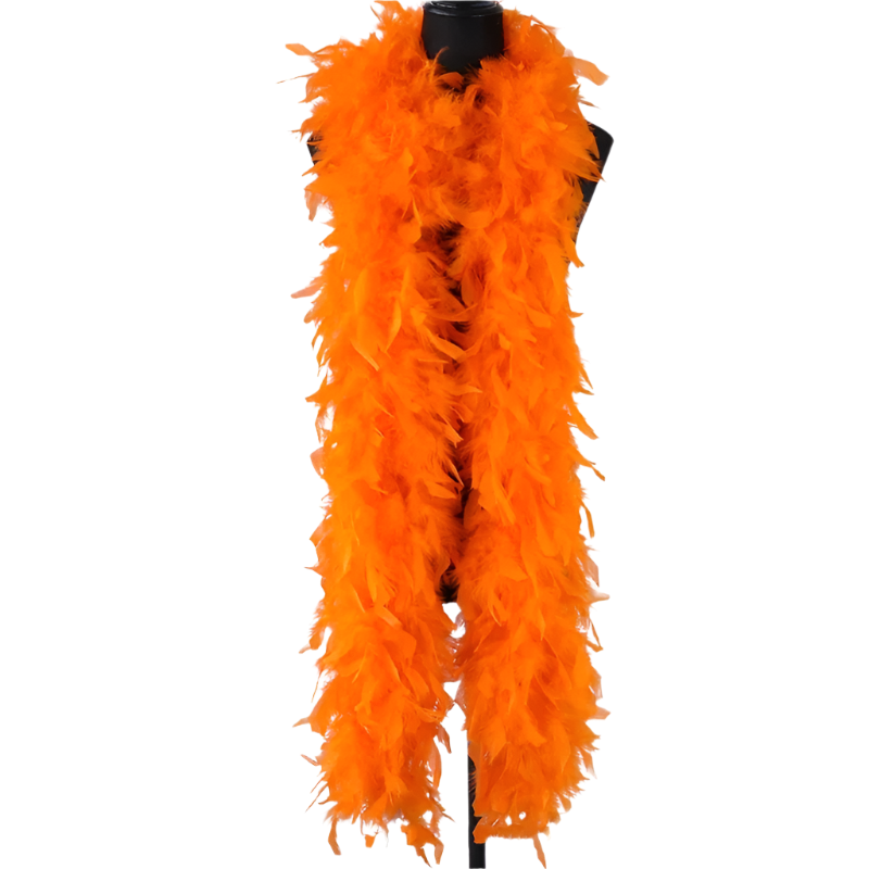 Plush turkey feather boa wrap for resort theme nights and vintage parties

