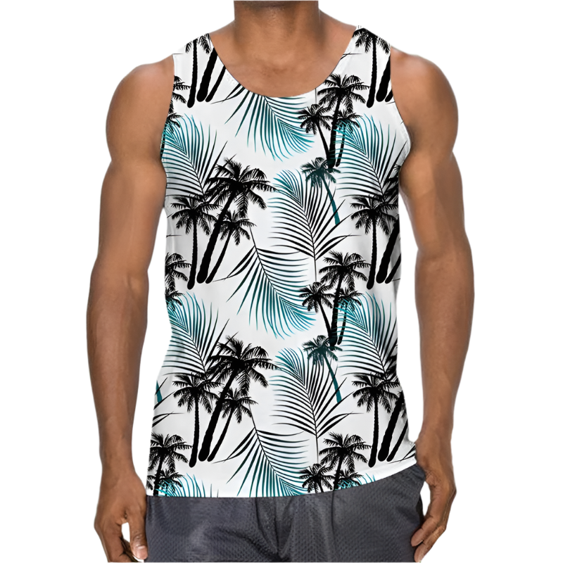 3D Palm Leaves Tank Top