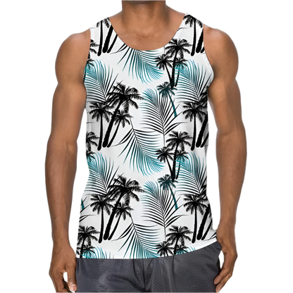 3D Palm Leaves Tank Top