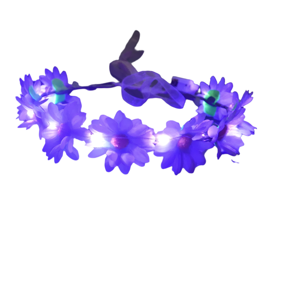 Glow Garland Light Up Headband | Wreath for Vibrant Glow Parties