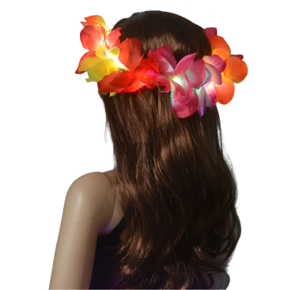 Women's LED Hawaiian Lei Headband | Vibrant & Fun Party Accessory