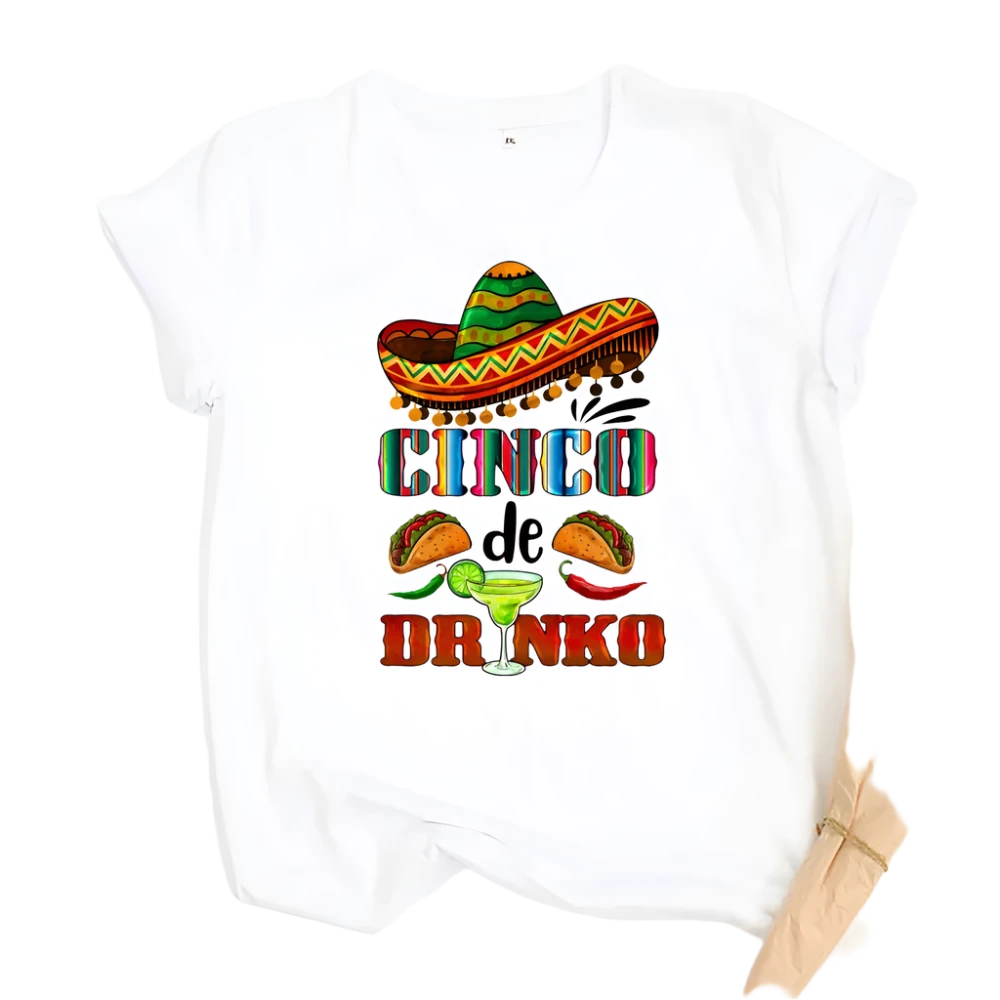 Cinco De Mayo Mexican Women Drinking T-Shirt Funny