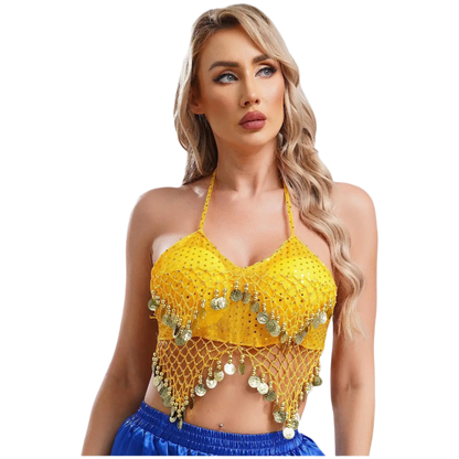 Sexy Women Beaded Sequins Belly Dance Bra