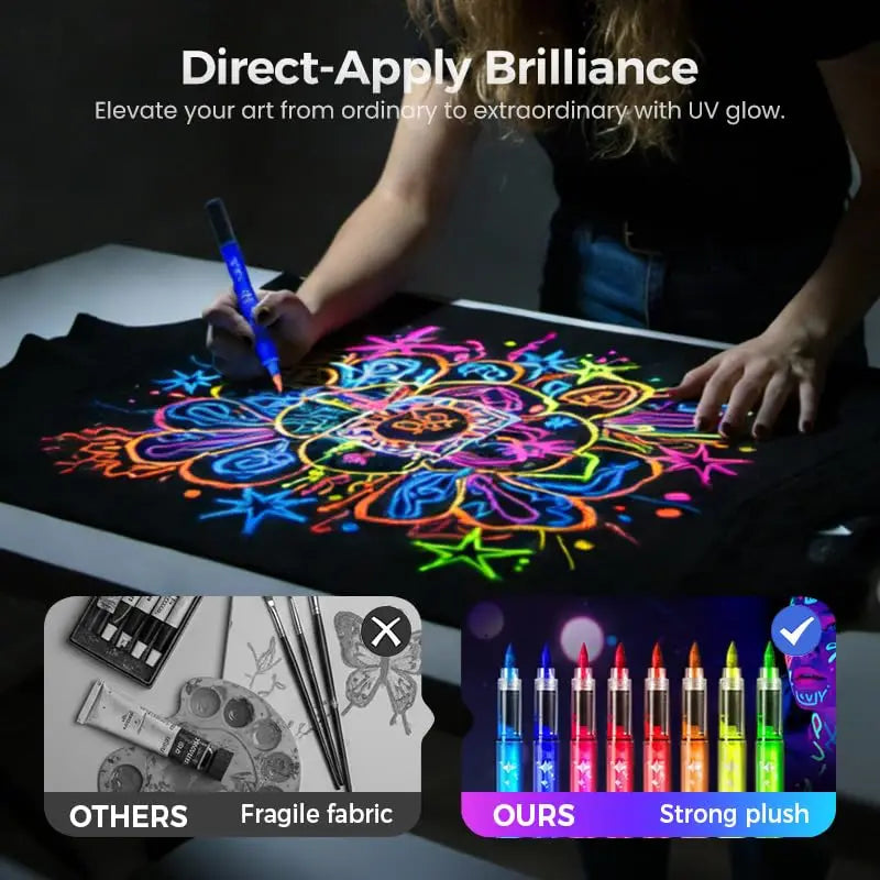 UV Neon Face & Body Paint Markers | Glow in the Dark Temporary Tattoo Pens