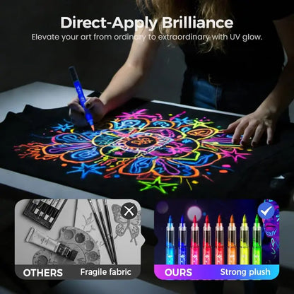 UV Neon Face & Body Paint Markers | Glow in the Dark Temporary Tattoo Pens