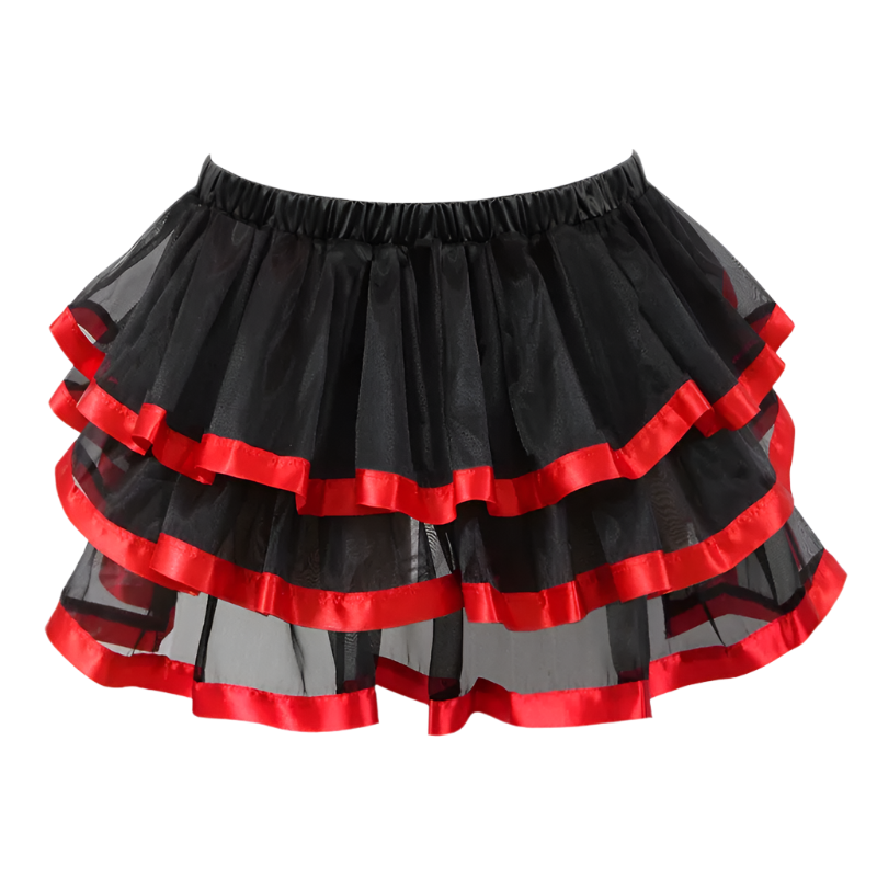 Multi-color plus size tulle tutu skirt with pleated design for resort dance wear

