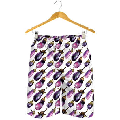 Cheeky Eggplant 3D Print Beach Shorts featuring playful design, perfect for adult resort theme nights