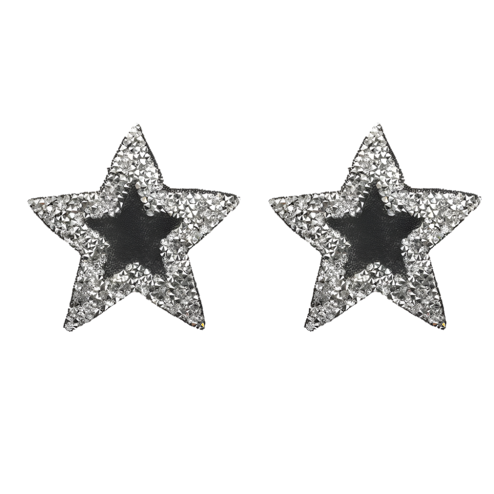 Rhinestone star nipple covers with reusable adhesive design for resort evening wear