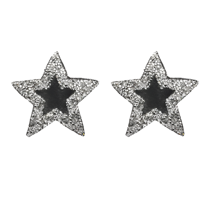 Rhinestone star nipple covers with reusable adhesive design for resort evening wear