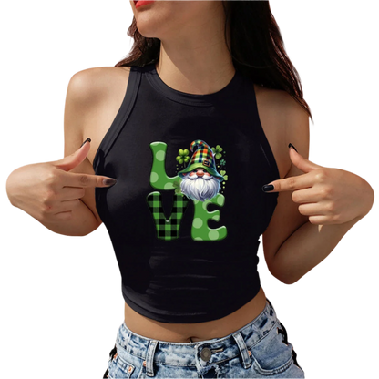 Saint Patrick's Day Love Women Crop Top Lucky Graphic