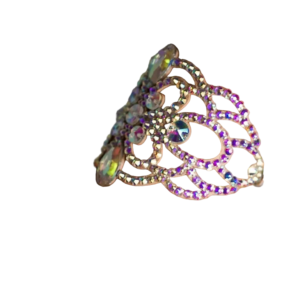 Women’s Rhinestone Upper Arm Cuff | Crystal Floral Arm Bracelet