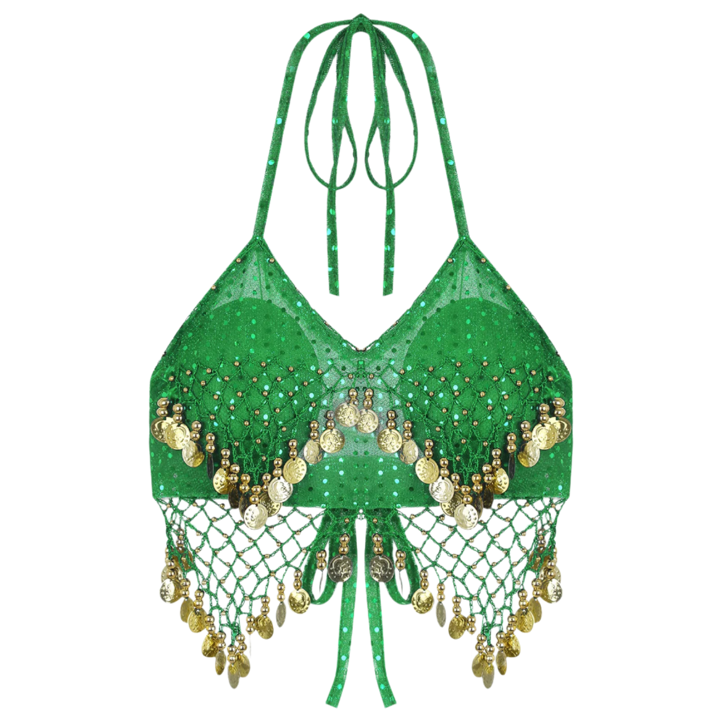 Sexy Women Beaded Sequins Belly Dance Bra