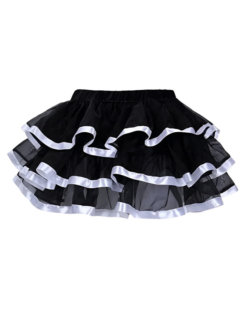 Multi-color plus size tulle tutu skirt with pleated design for resort dance wear

