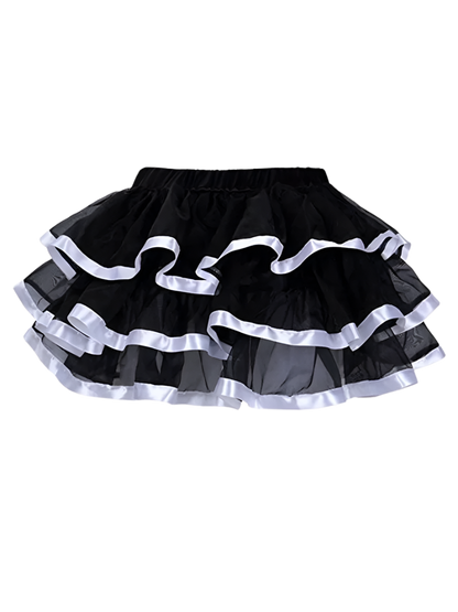 Multi-color plus size tulle tutu skirt with pleated design for resort dance wear

