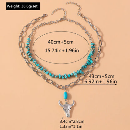 Bohemian Bull Pendant Necklace