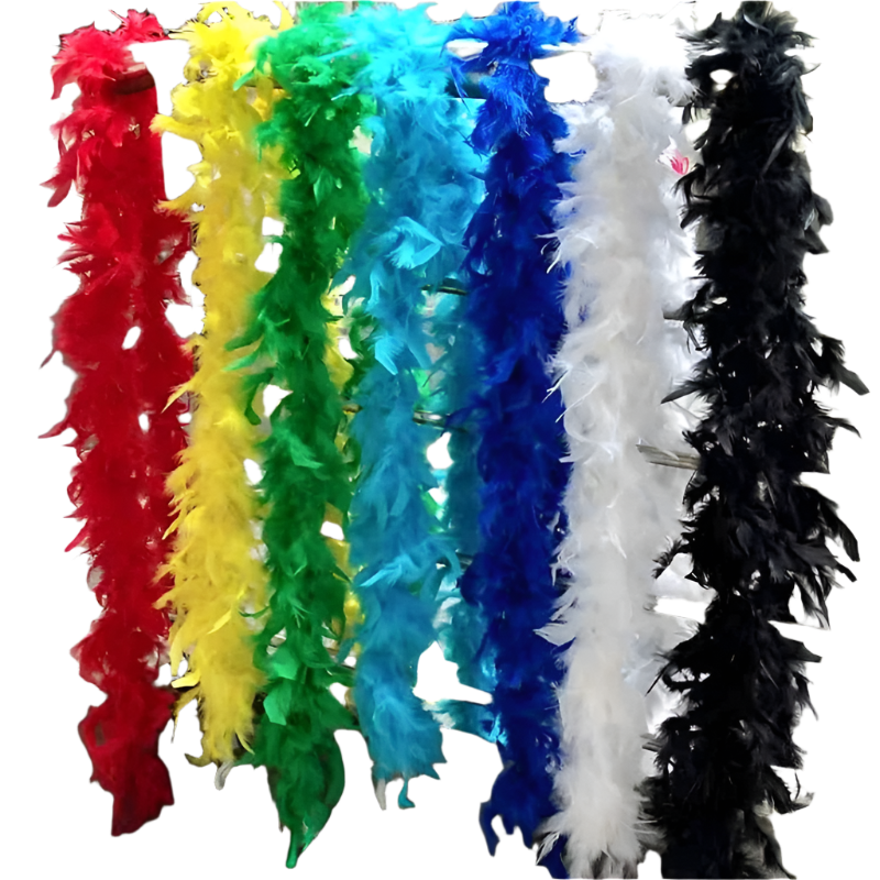 Plush turkey feather boa wrap for resort theme nights and vintage parties

