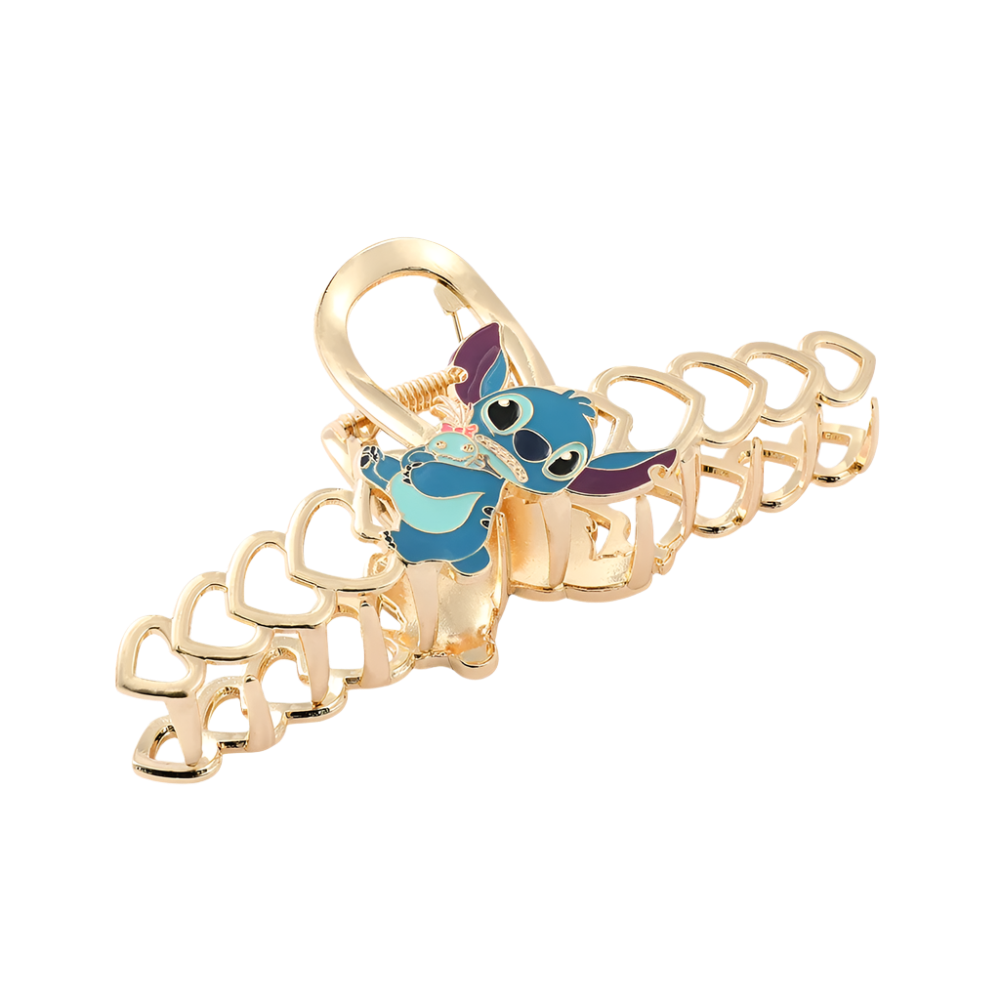 Stitch character hair claw clips with casual beach design for resort wear

